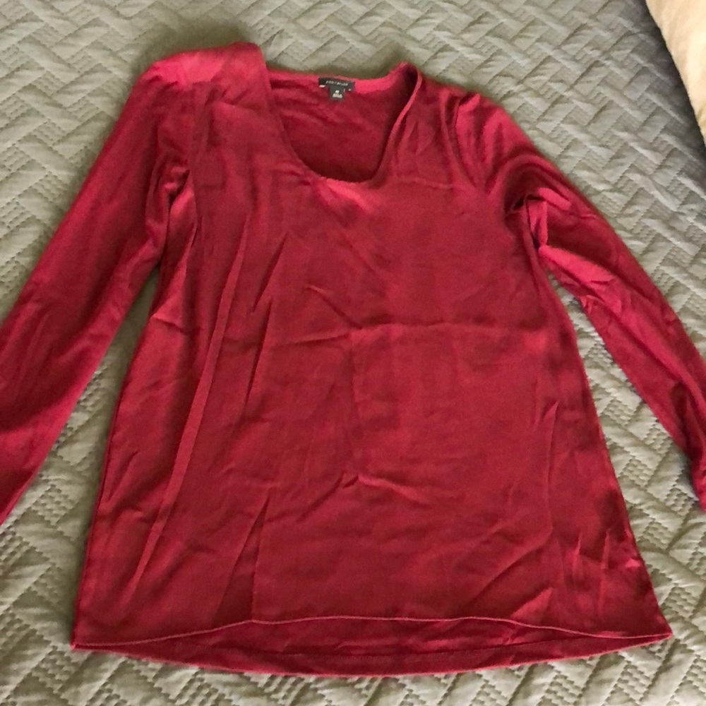 Mixed media burgundy top